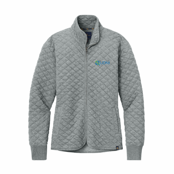 BB18213-lightgreyheather Brooks Brothers Women's Diamond Quilt 1/4-Zip