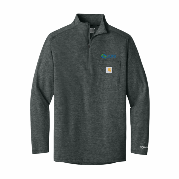 CT10660-carbonheather Carhartt Force 1/4-Zip Long Sleeve T-Shirt