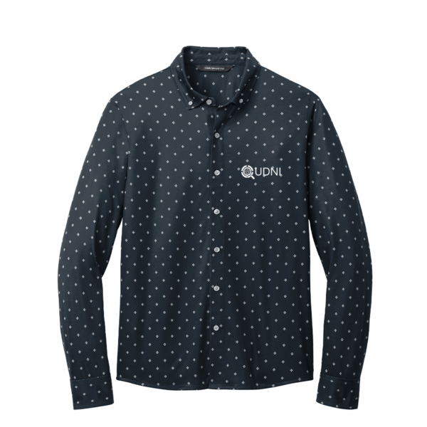 MM1018-navygeodiamond Mercer+Mettle Stretch Jersey Long Sleeve Shirt