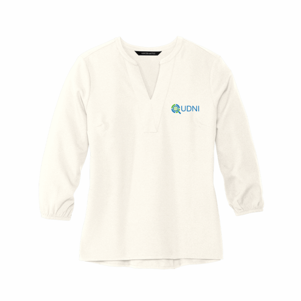 MM2011-ivorychiffon Mercer+Mettle Women's Stretch Crepe 3/4-Sleeve Blouse